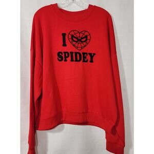Spider-Man ''I Love Spidey'' Red sweatshirt womens XL